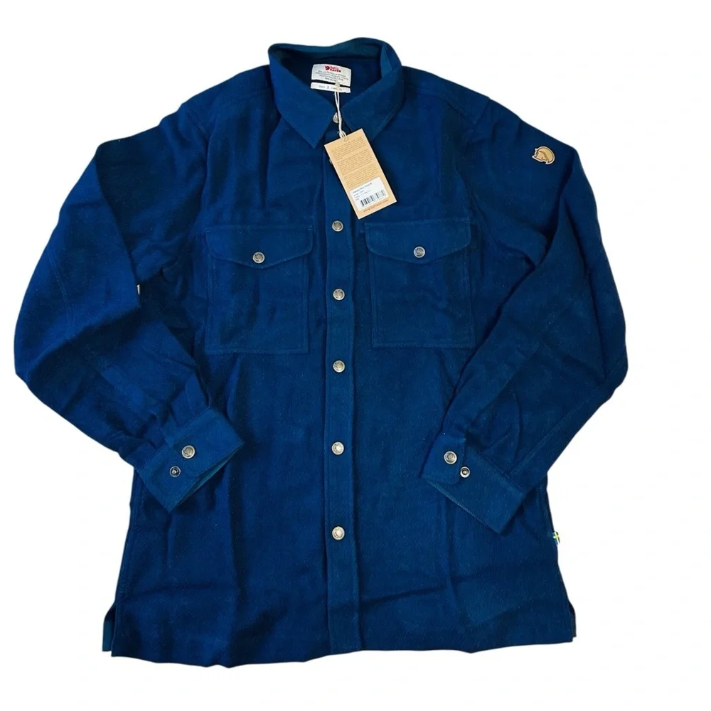 FJALLRAVEN CANADA SOLID SHIRT - NIGHT SKY Navy Blue Men’s Small Button Up NWT